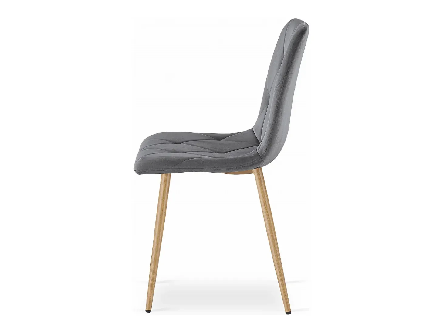 Silla Valora TYRA, terciopelo gris oscuro, patas de madera (x2)