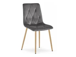 Silla Valora TYRA, terciopelo gris oscuro, patas de madera (x2)