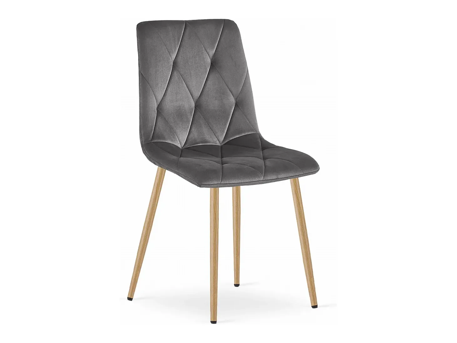 Silla Valora TYRA, terciopelo gris oscuro, patas de madera (x2)