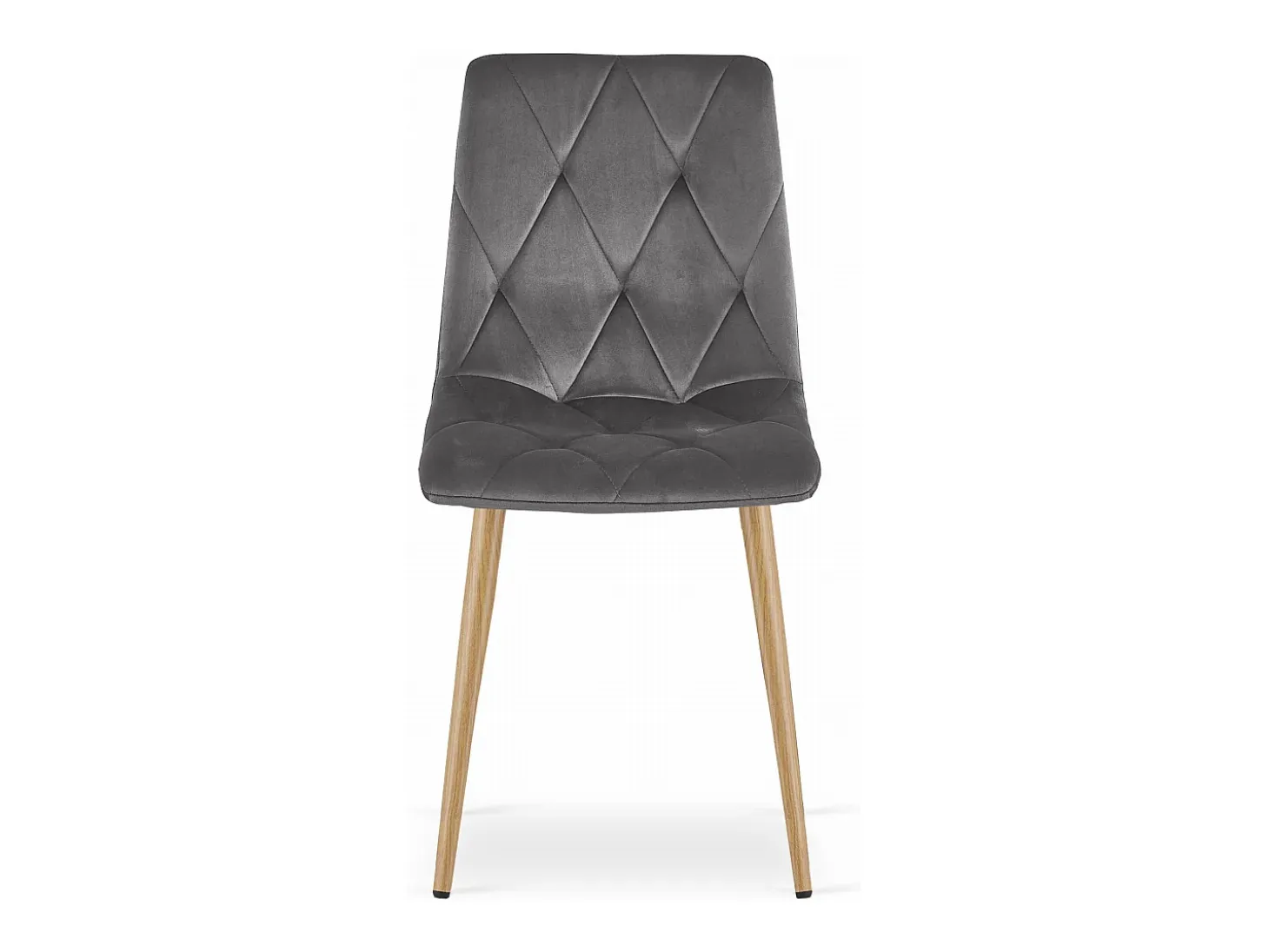 Silla Valora TYRA, terciopelo gris oscuro, patas de madera (x2)