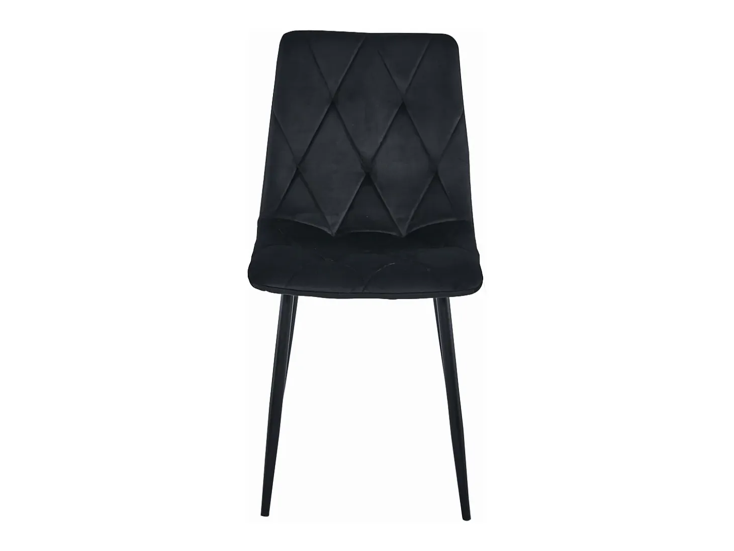 Silla Valora TYRA, terciopelo negro, patas metálicas, juego de 2