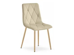 Silla Valora TYRA, terciopelo beige claro, patas color madera (x3)