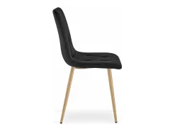 Silla Valora TYRA, terciopelo negro, patas color madera (x3)