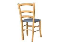 Silla Venecia de madera con asiento acolchado en símil piel nogal claro antracita