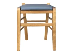 Silla Venecia de madera con asiento acolchado en símil piel nogal claro antracita