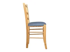 Silla Venecia de madera con asiento acolchado en símil piel nogal claro antracita