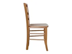 Silla Venecia madera nogal claro asiento macizo