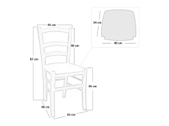 Silla veneciana de madera amarilla con asiento de piel sintética gris claro