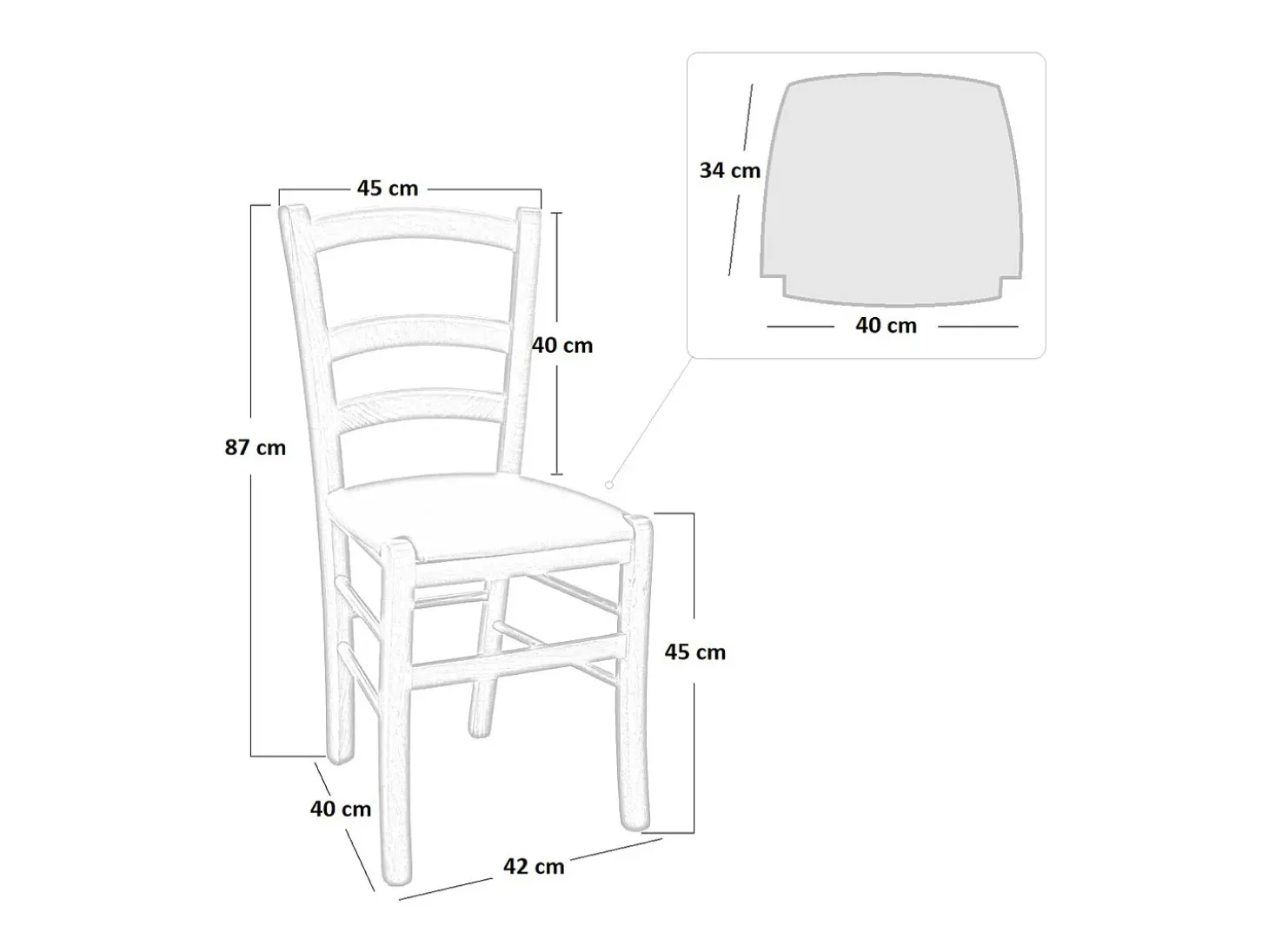 Silla Venezia de madera turquesa con asiento de piel sintética gris claro