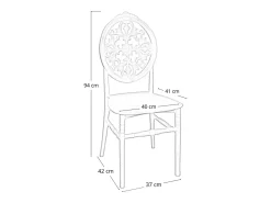 Silla Venus en plástico polipropileno blanco con respaldo decorado, apilable