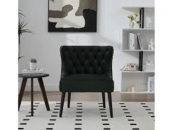 Silla verde - Silla con acabado remachado y patas de madera maciza - terciopelo