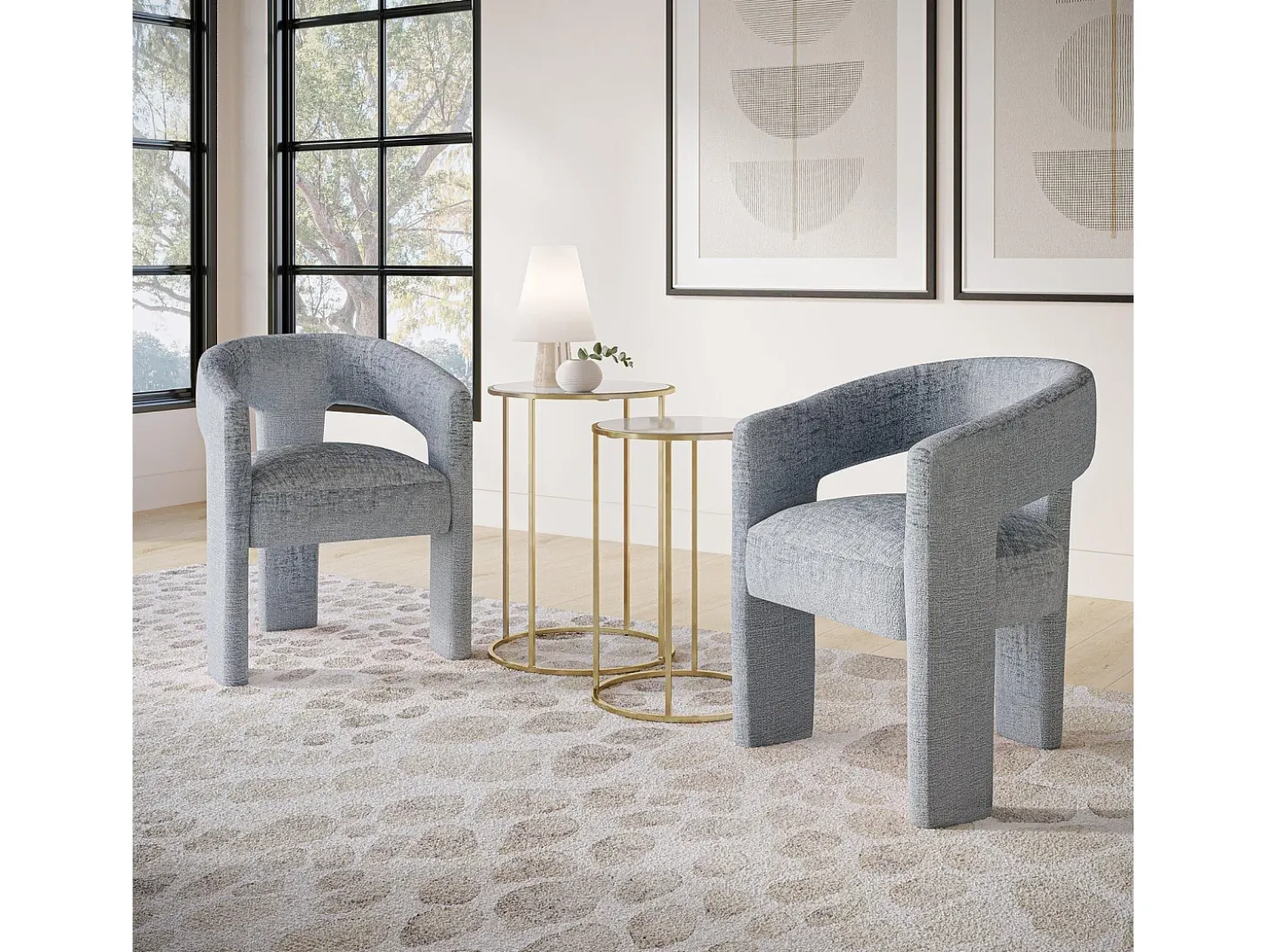 Silla 62x75x58 cm azul claro Leith LET71B