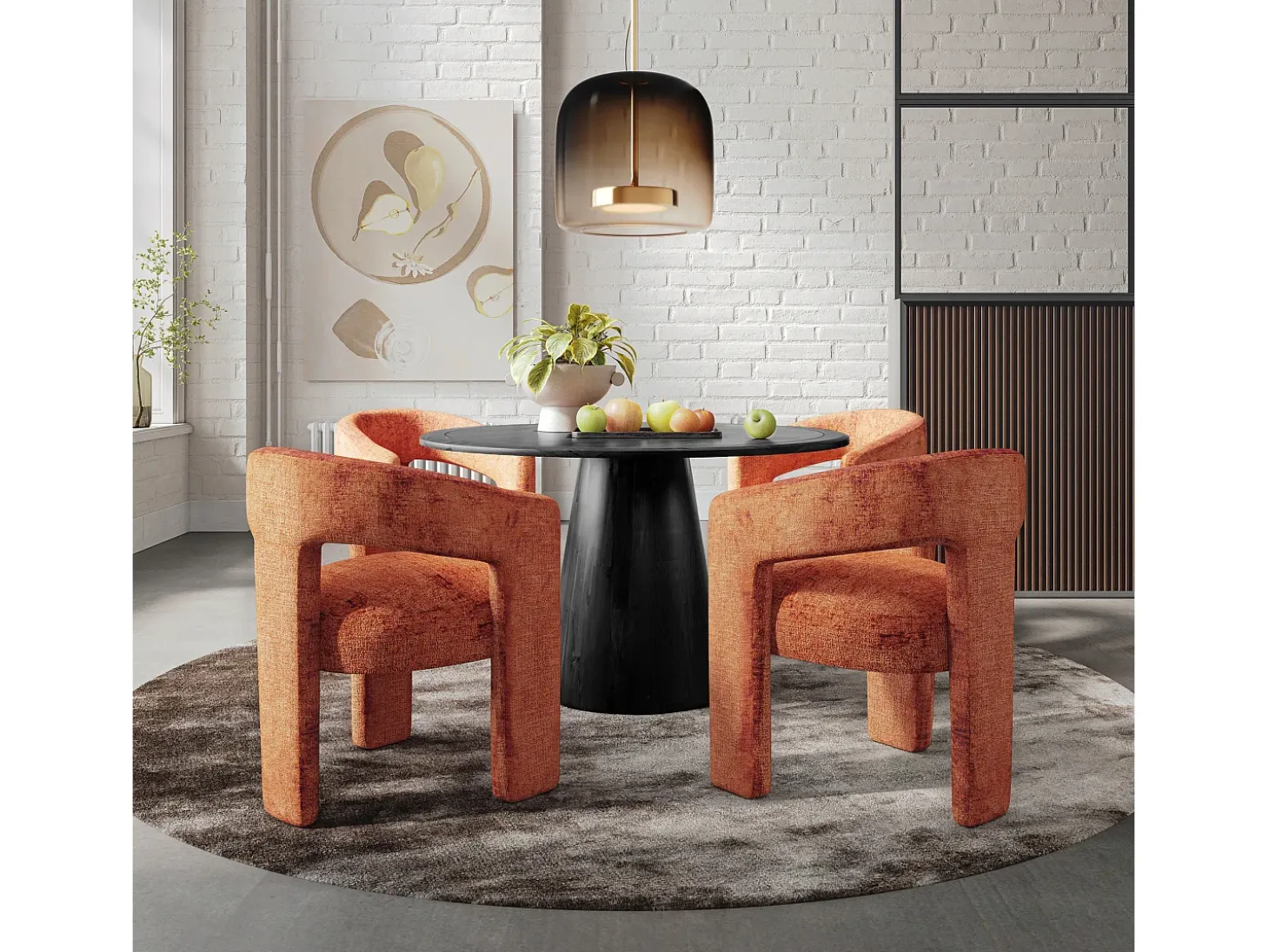 Silla 62x75x58 cm Marrón Leith LET71BS