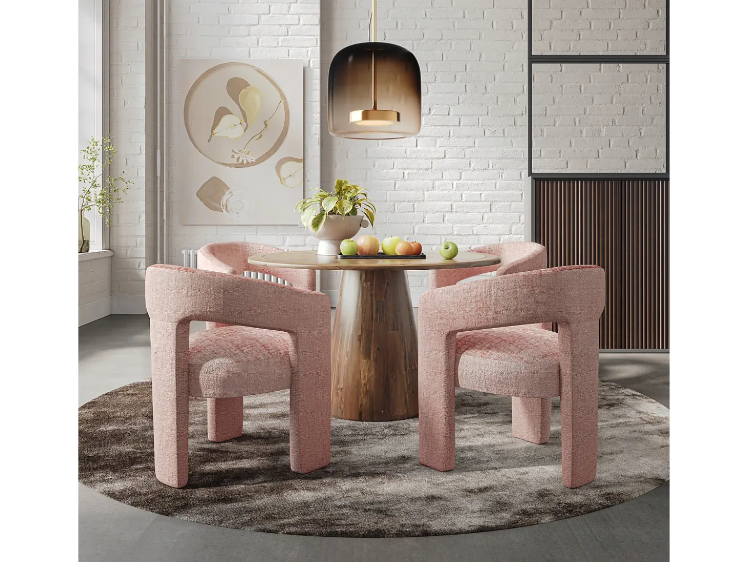 Silla 62x75x58 cm rosa Leith LET71P