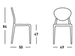 Sillas apilables de diseño moderno para cocina restaurante bar Scab Gio