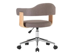 Sillas comedor giratorias 6 unidades madera curvada tela gris taupe