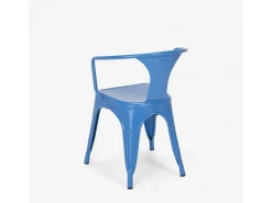 sillas con reposabrazos de acero para cocina y bar diseño moderno steel arm - Azul Marino