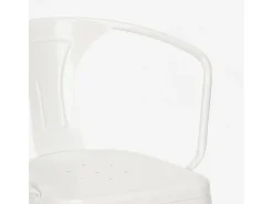 sillas con reposabrazos de acero para cocina y bar diseño moderno steel arm - Blanco