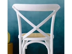 Sillas de bar bistró vintage madera blanco