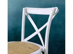 Sillas de bar bistró vintage madera blanco