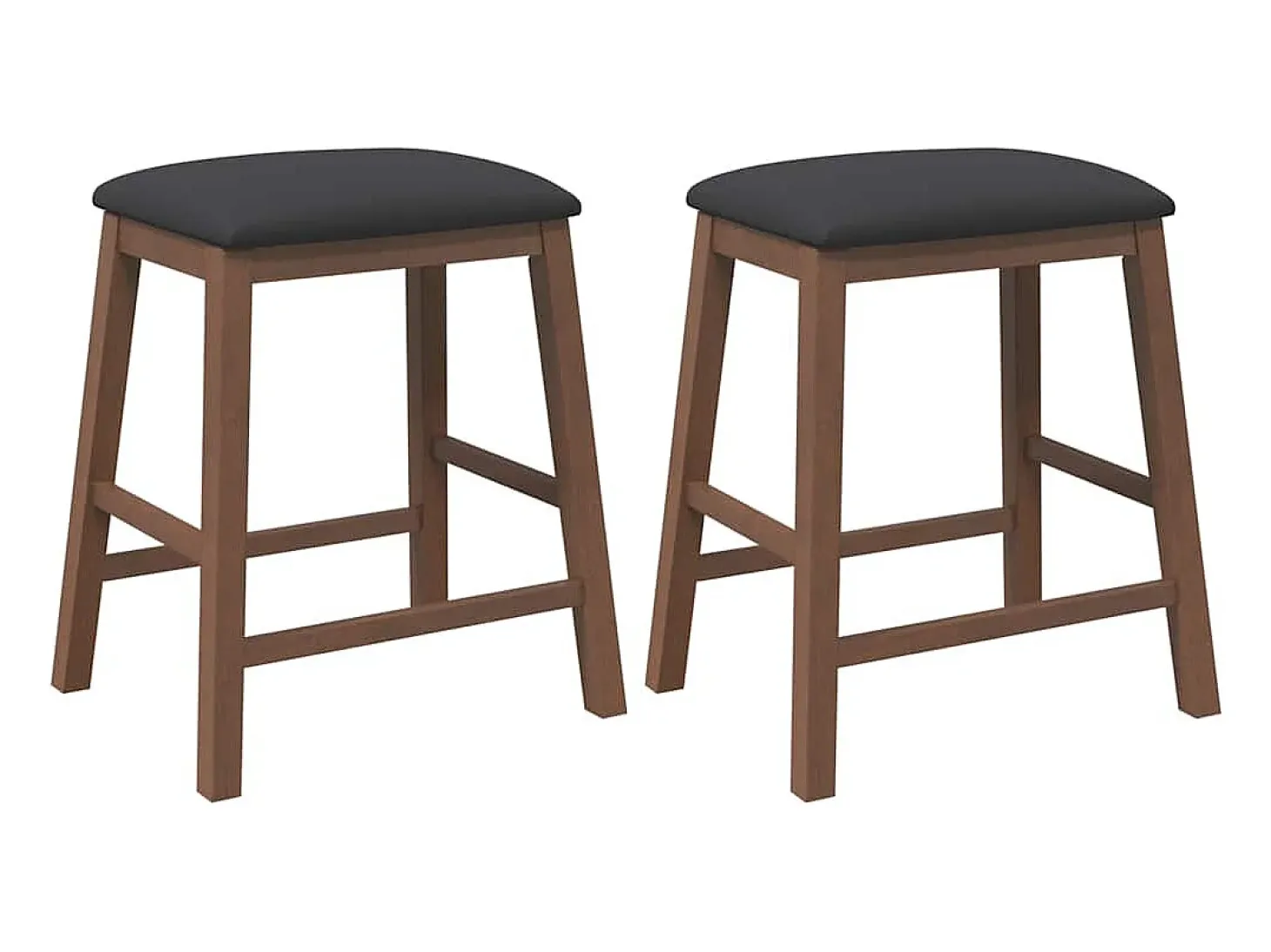 Sillas de bar con cojines, 2 piezas, madera maciza de caucho marrón
