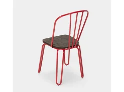 sillas de cocina de acero industrial para bar ferrum - Rojo