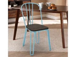sillas de cocina de acero industrial para bar ferrum - Azul