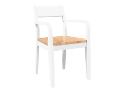 Sillas de comedor 2 piezas madera maciza de caucho blanco