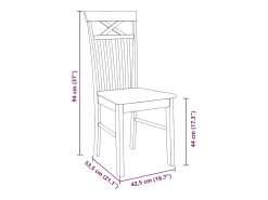 Sillas de comedor 2 piezas madera maciza de caucho blanco