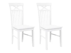 Sillas de comedor 2 piezas madera maciza de caucho blanco