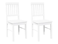 Sillas de comedor 2 piezas madera maciza de caucho blanco