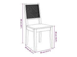 Sillas de comedor 2 piezas madera maciza de caucho