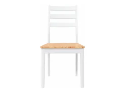 Sillas de comedor 2 piezas madera maciza de caucho blanco