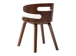 Sillas de comedor 2 uds madera curvada y cuero sintético crema