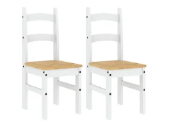 Sillas de comedor 2 uds madera maciza pino blanco 40x46x99 cm