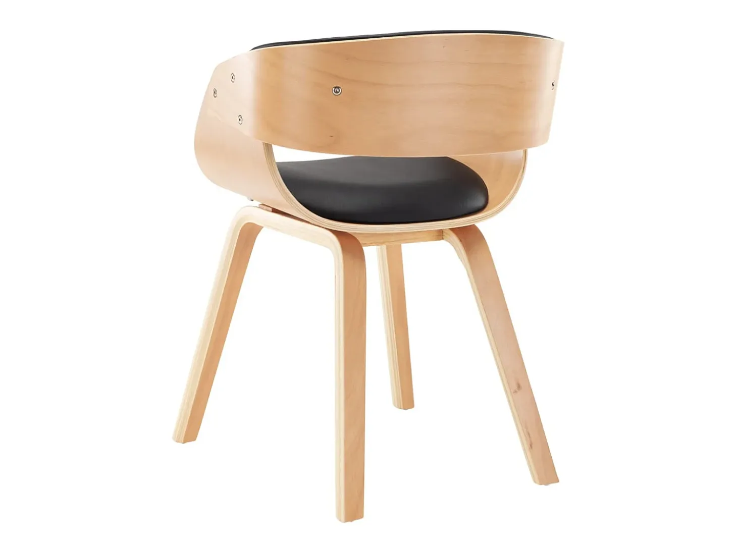 Sillas de comedor 2 uds madera curvada y cuero sintético negro