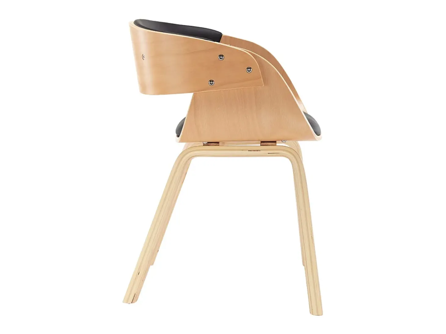 Sillas de comedor 2 uds madera curvada y cuero sintético negro