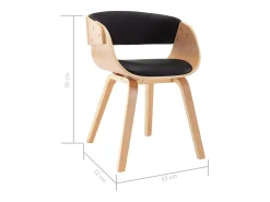 Sillas de comedor 2 uds madera curvada y cuero sintético negro