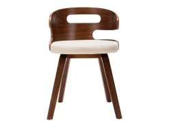 Sillas de comedor 2 uds madera curvada y cuero sintético crema ES875182