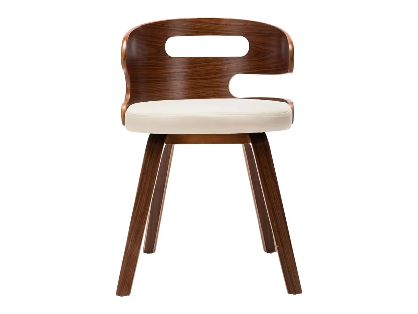 Sillas de comedor 2 uds madera curvada y cuero sintético crema ES875182