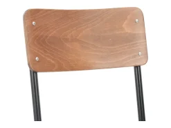 Sillas de comedor 2 uds madera contrachapada y acero marrón
