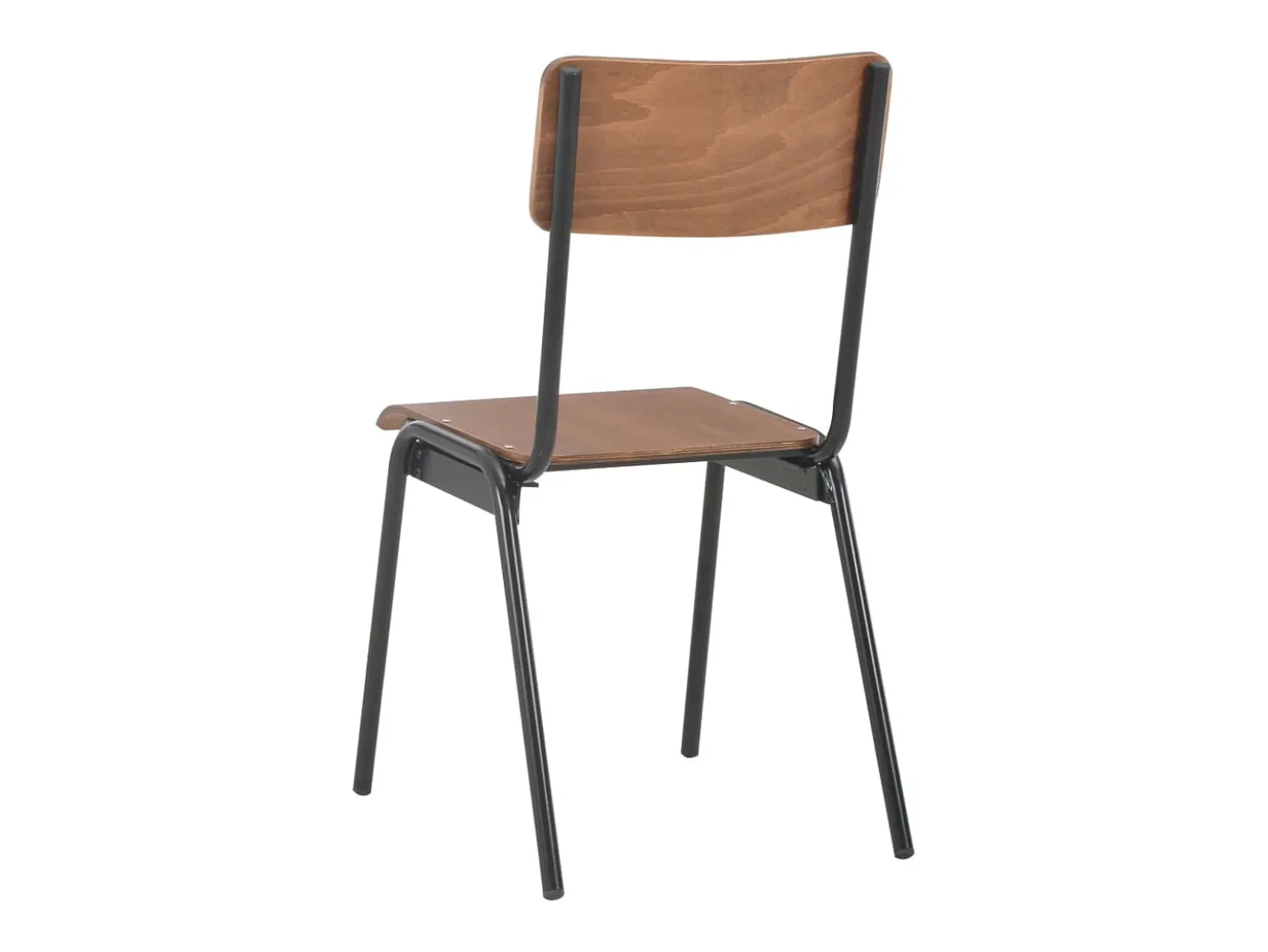 Sillas de comedor 2 uds madera contrachapada y acero marrón