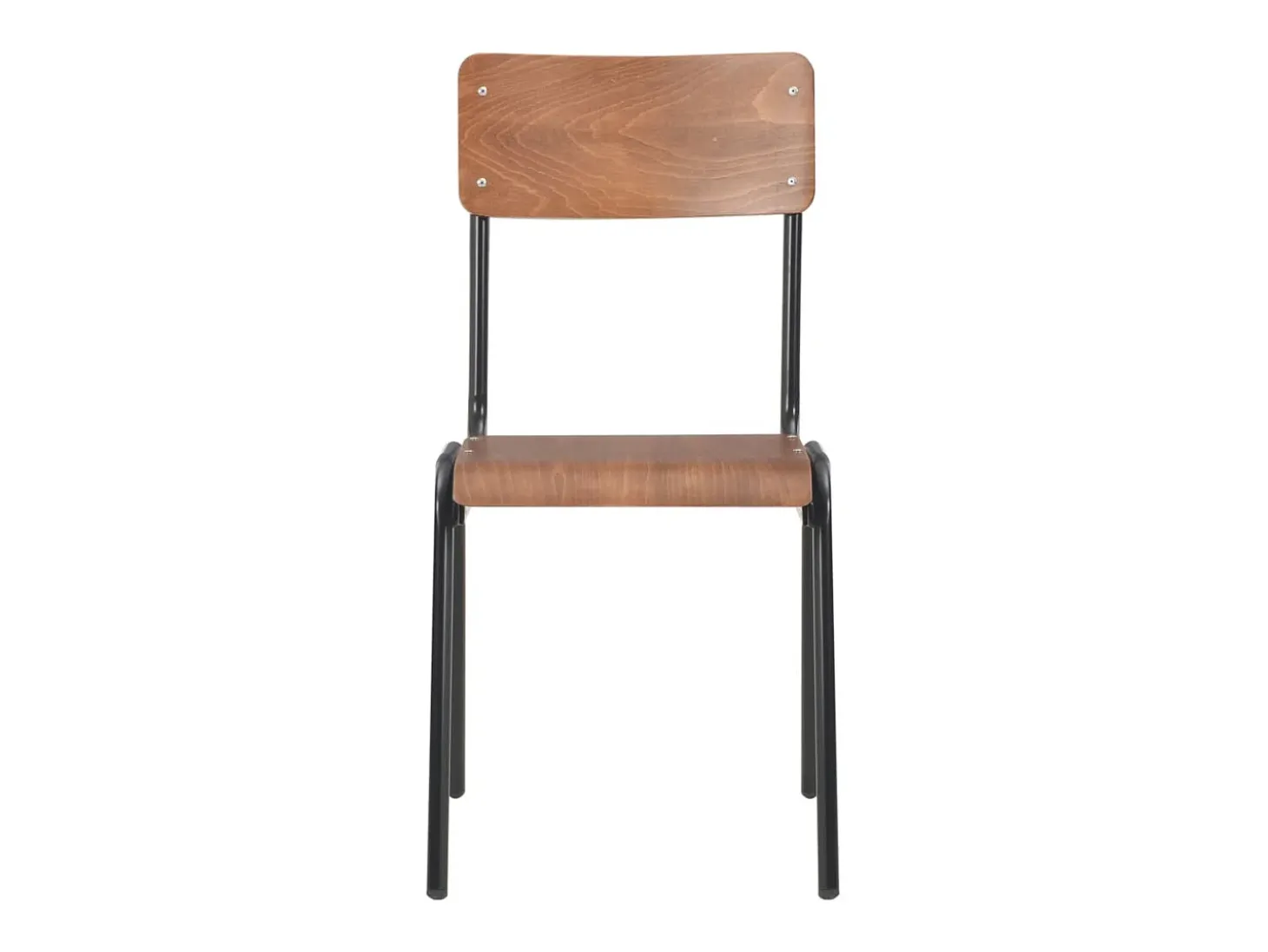 Sillas de comedor 2 uds madera contrachapada y acero marrón