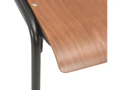 Sillas de comedor 2 uds madera contrachapada y acero marrón
