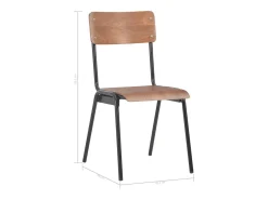 Sillas de comedor 2 uds madera contrachapada y acero marrón