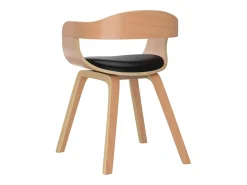 Sillas de comedor 2 uds madera curvada y cuero sintético negro