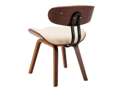 Sillas de comedor 2 uds madera curvada y cuero sintético crema