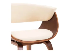 Sillas de comedor 4 uds madera curvada y cuero sintético crema