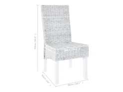 Sillas de comedor 6 uds ratán Kubu y madera mango marrón claro