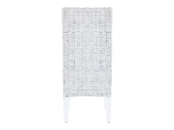 Sillas de comedor 6 uds ratán Kubu y madera mango marrón claro